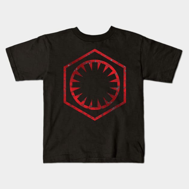 The First Order/New Imperial Logo - Red Metal Weathered Kids T-Shirt by fotofixer72